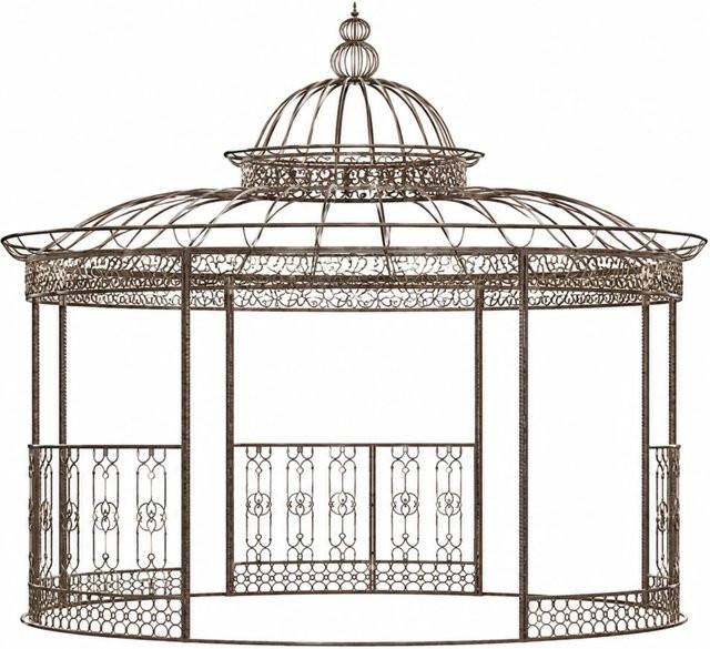 DELUKE Gartenpavillon ELIN Antik Rund aus Metall in Bronze, B/T/H: 370 x 370 x 350 cm - Bild 1