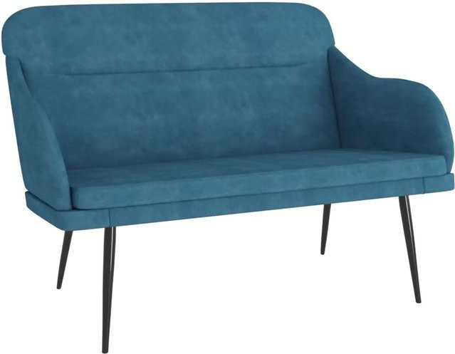 vidaXL Sitzbank aus Samt in Blau, B/T/H: 110 x 76 x 80 cm - Bild 1
