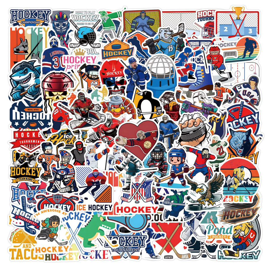 GOGOTU Sport-Eishockey-Aufkleber, Cartoon, 55-teiliges Set, multicolour - Bild 2