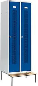 Schäfer Shop Select Kleiderspind mit Sitzbank und 2 Abteilen, Zylinderschloss, Farbe: Enzianblau - Bild 1