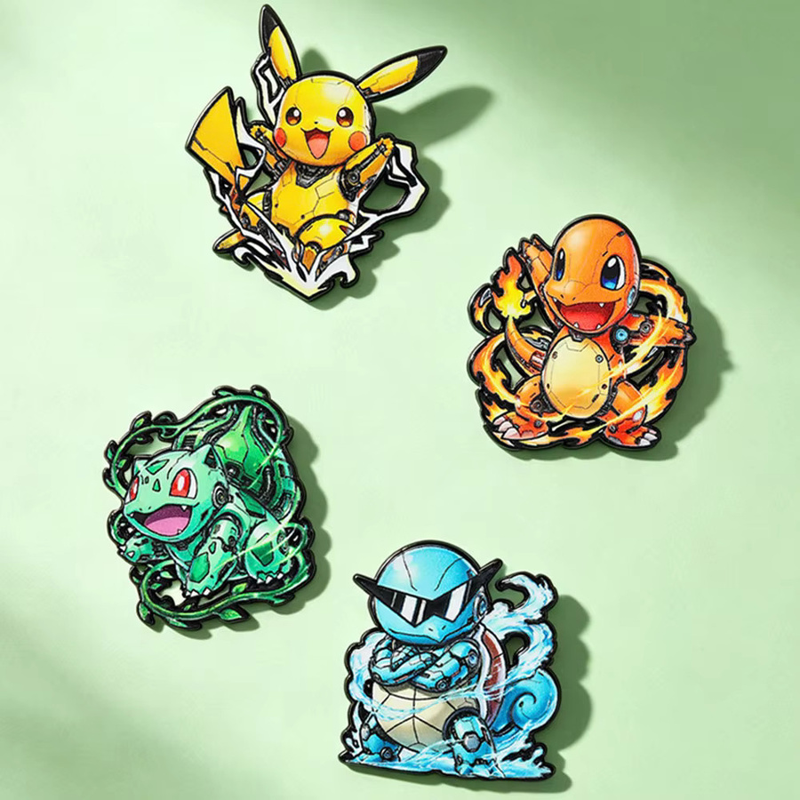 4 Stück Pokemon Emaille-Pins, Metallbrosche, Unisex - Bild 2