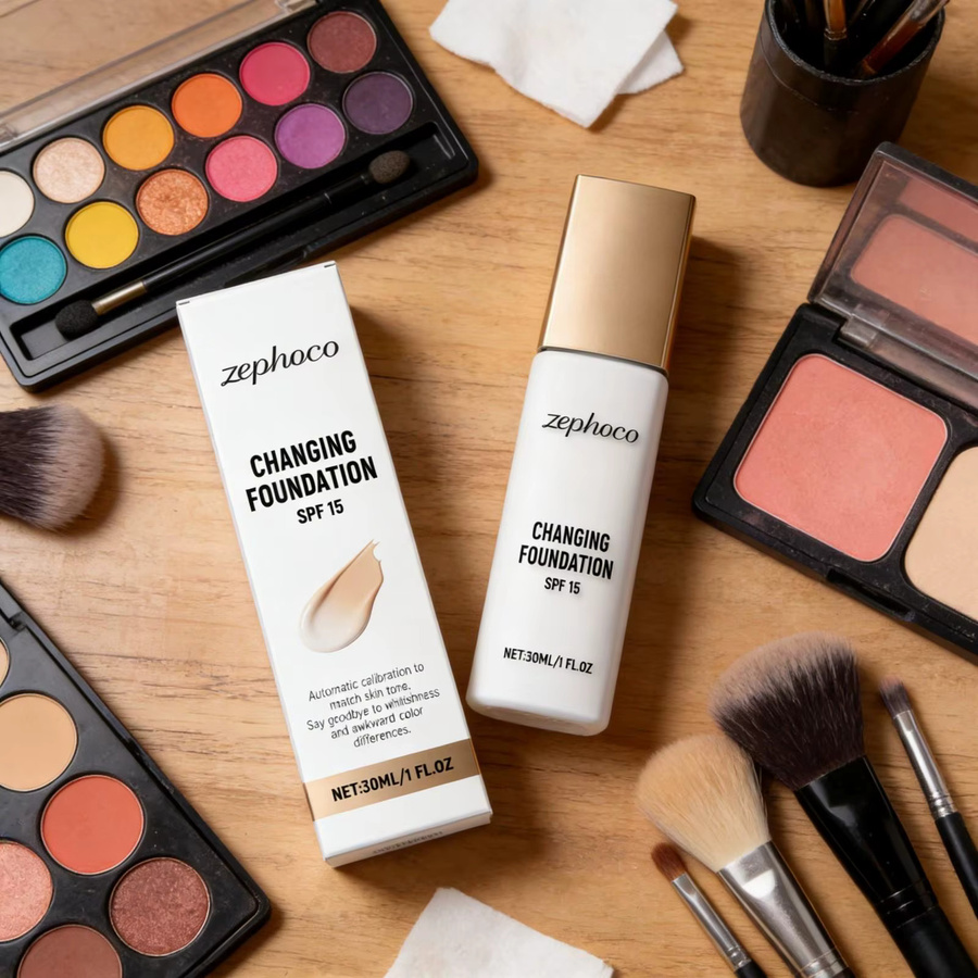 Zephoco Farbwechselnde Foundation SPF 15, Mattes Finish, Unisex - Bild 2
