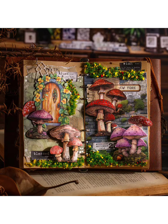25 dekorative Pilz-Aufkleber aus Papier für Scrapbooking und DIY-Projekte, Mehrfarbig - Bild 5