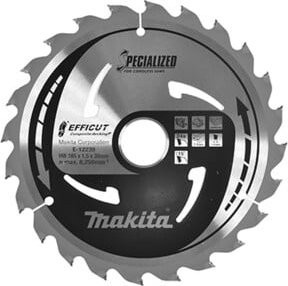 Makita Kreissägeblatt EFFICUT für Holz und Kunststoff, 24 Zähne, Farbe: Silber, Durchmesser: 185 mm, Breite: 1,5 mm, Bohrung: 30 mm - Bild 1