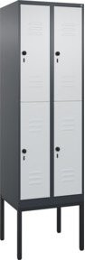 C+P Doppelstock-Spind Classic PLUS mit 2 Abteilen, Gestell in Lichtgrau, B/T/H: 212 x 60 x 50 cm - Bild 1