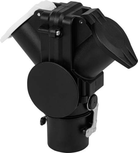 SecoRüt EP240.01 Anhänger Adapter Schwarz: 15-polige Anhänger-Steckdose auf 7-poligen Stecker Typ N und 7-polige Steckdose Typ S aus Kunststoff - Bild 1