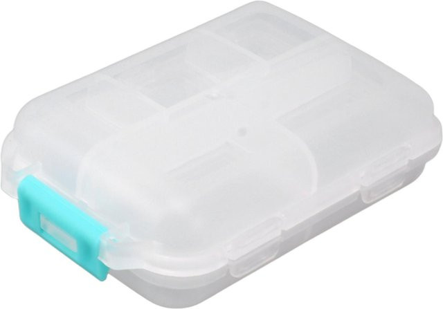 OutsideWorld Medizinbox Medikamentenkoffer aus Kunststoff mit 10 Fächern und Schnallenverschluss, transparent - Bild 1