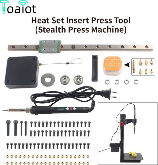 Stealth Presse Kit Wärme Set mit Lötkolben und Gewindeeinsatz-Mutter M2 M3 M6 M8 für 3D-Druck-Teile von toaiot - Bild 1