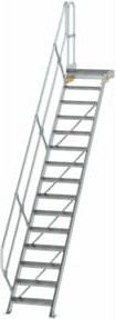 Günzburger Aluminium-Treppenplattform mit 15 Stufen in Silber - Bild 1