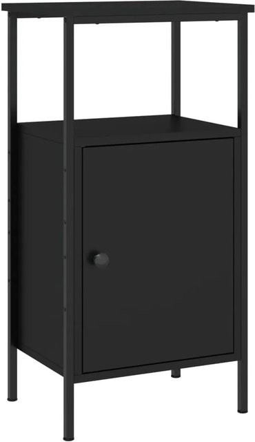 vidaXL Nachttisch in Schwarz im Industrie-Stil aus Holzwerkstoff und Eisen, B/T/H: 41 x 31 x 80 cm - Bild 1