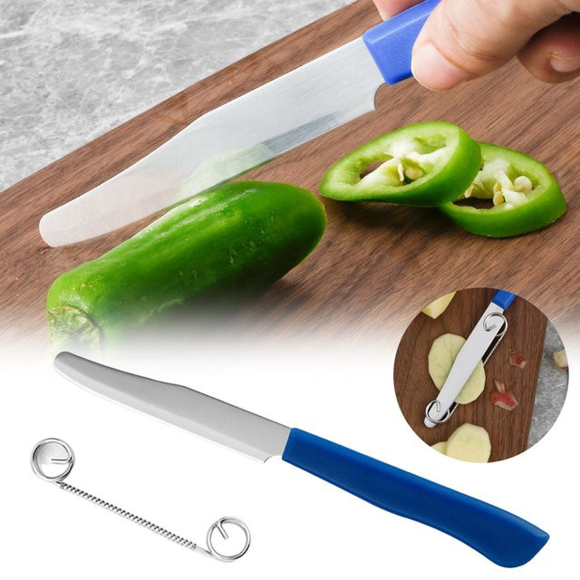 VIE LENTE 2-in-1 Küchenschäler aus Edelstahl in Blau für Gemüse und Obst - Bild 1