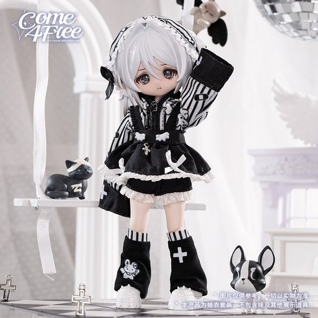 COME4FREE Rongrong Rabbit Clinic Babykleidung, OB11 Puppen-BJD-Kleidung, Schwarz - Bild 1