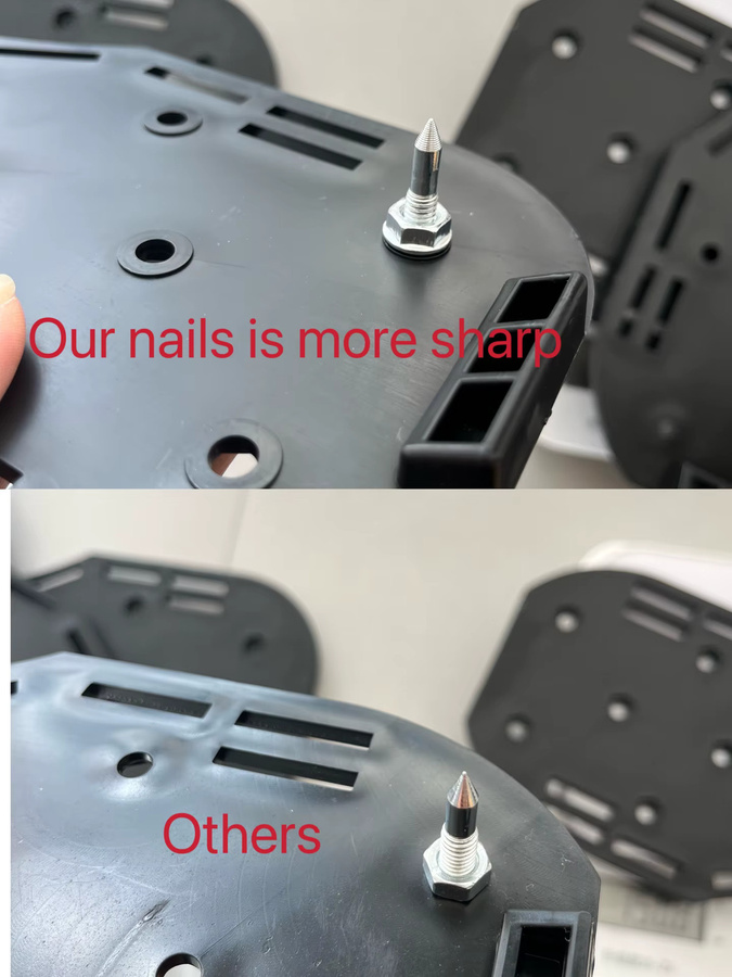 BEILU Spikeschuhe in Schwarz für Epoxidböden mit 28mm Nägeln und Nagelschuhe für Rasen und Garten mit 45mm Nägeln zur Bodenbelüftung - Bild 3