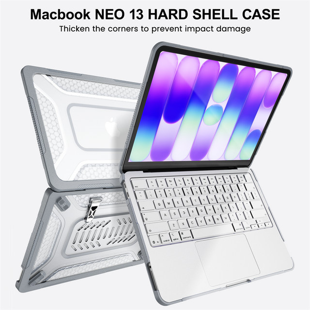 Greliana Vollschutz-Hülle für MacBook Neo 13 Zoll 2026 A3404 mit integriertem Ständer in Gelb - Bild 1