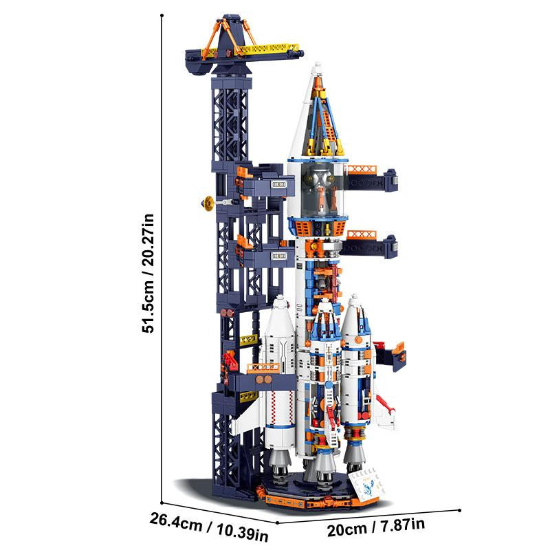 Linyi toy Weltraumstartfahrzeug Gebäude bunte Set - Bild 5