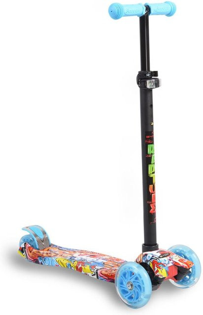 Byox Rapture Kinderroller Scooter aus Alu mit Leuchträdern blau ab 3 Jahren - Bild 1