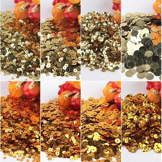 Goldene runde Pailletten für Handwerk und Nähen in verschiedenen Größen 3mm bis 6mm - Bild 1