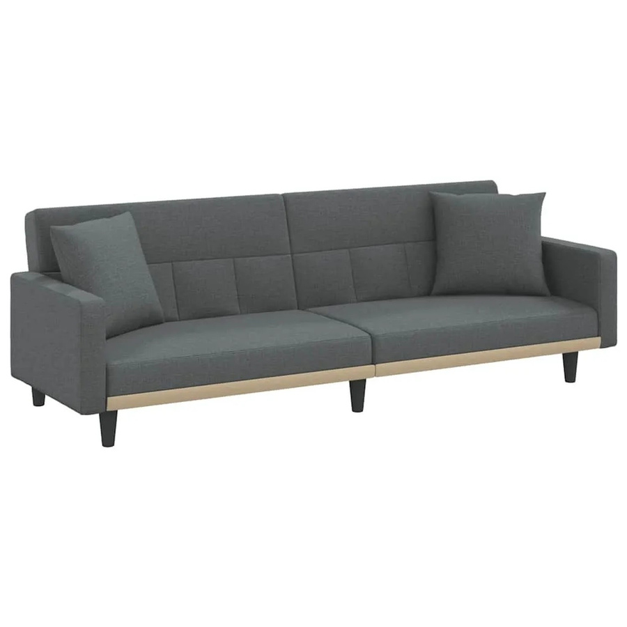vidaXL Schlafsofa Dunkelgrau mit Kissen aus Stoff und Schaumstoff, B/T/H: 220 x 89 x 70 cm - Bild 2