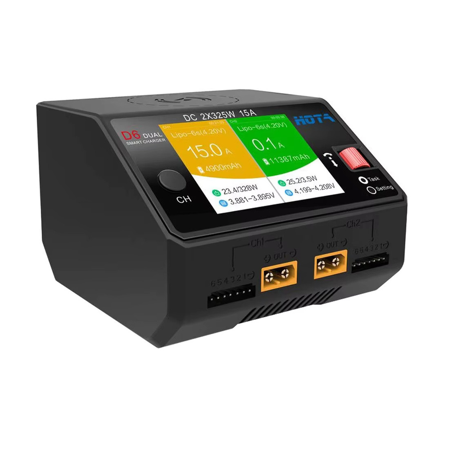 HOTA D6 Dual Smart Ladegerät DC650W 15A in Schwarz mit integriertem Micro-USB für Lipo LiIon NiMH Akkus - Bild 2
