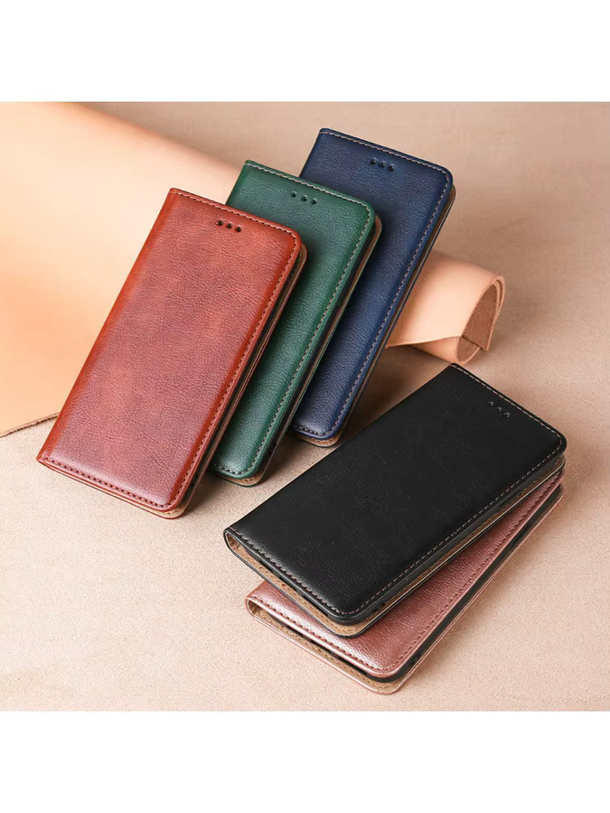 Leder-Flip-Handyhülle für Samsung Galaxy A57 A37 A27 A17 A07 A56 A36 A26 A16 A06 A55 A35 A15 A54 A34 mit magnetischer Abdeckung in Grün - Bild 7