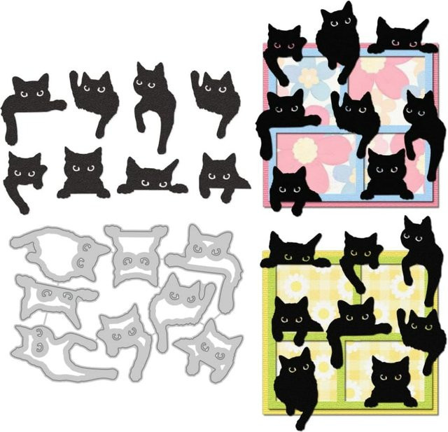 Schwarze Katzen Metall-Stanzformen für Scrapbooking und Kartenherstellung - Bild 1