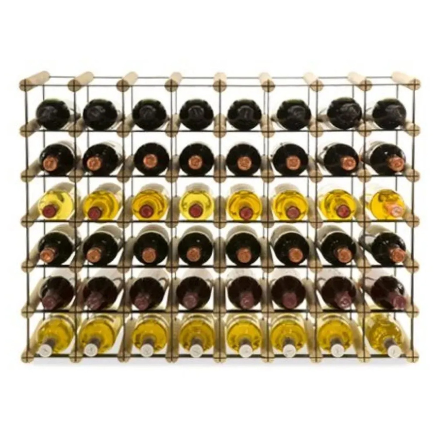 PROREGAL Modulares Weinregal Vinotega aus massivem Kiefernholz in Natur, H x B x T: 62,5 x 82,5 x 24,5 cm, Platz für 48 Flaschen - Bild 2