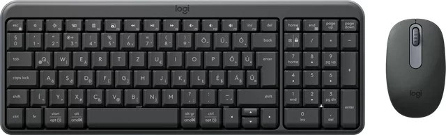 Logitech MK250 Kabelloses Tastatur- und Maus-Set QWERTZ in Anthrazit - Bild 1