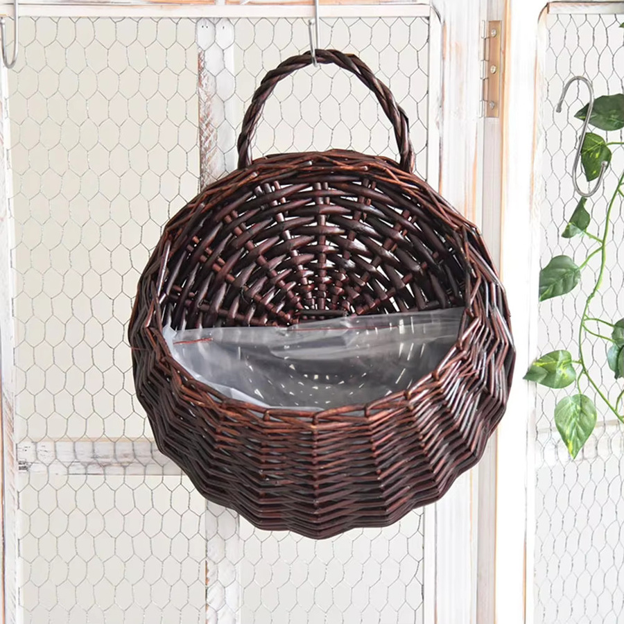 APWIKOGER Handgefertigter Rattan-Blumenkorb als Wandbehang für Garten und Balkon - Bild 4
