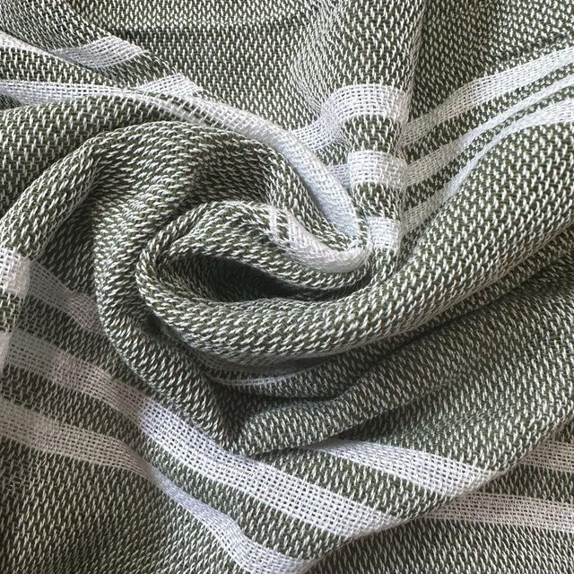 Gestreiftes Strandtuch aus Baumwolle und Polyester mit Quasten, Breite: 100 cm, Länge: 180 cm - Bild 1