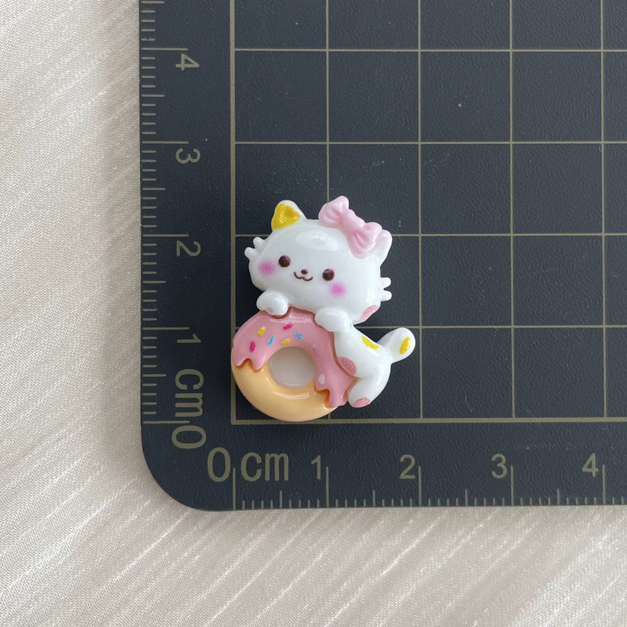 10 Stück Cartoon Kuchen Katze Harz Cabochons mit flacher Rückseite für Scrapbooking und DIY Schmuck Bastelzubehör - Bild 2