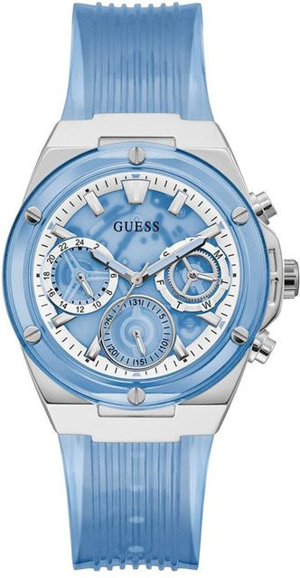 Guess Athena Damenuhr, Quarz, Edelstahl, 41 mm, Blau, Silber - Bild 1