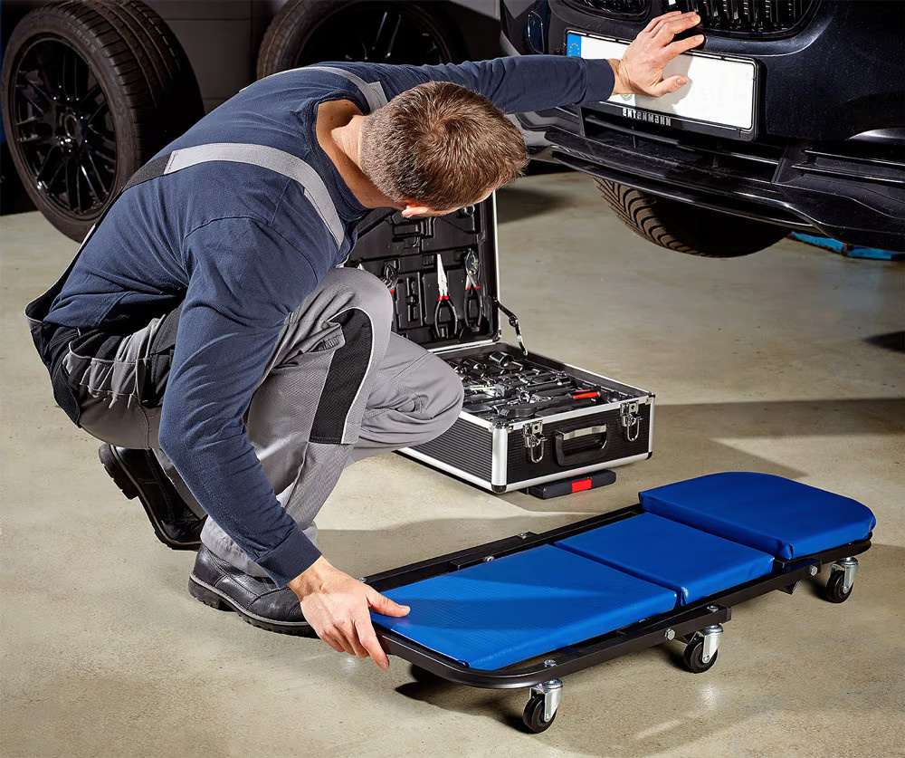 Deuba Kfz-Montageliege Rollbrett in Blau und Schwarz, umbaubar, B/T/H: 92 x 44 x 12 cm - Bild 2