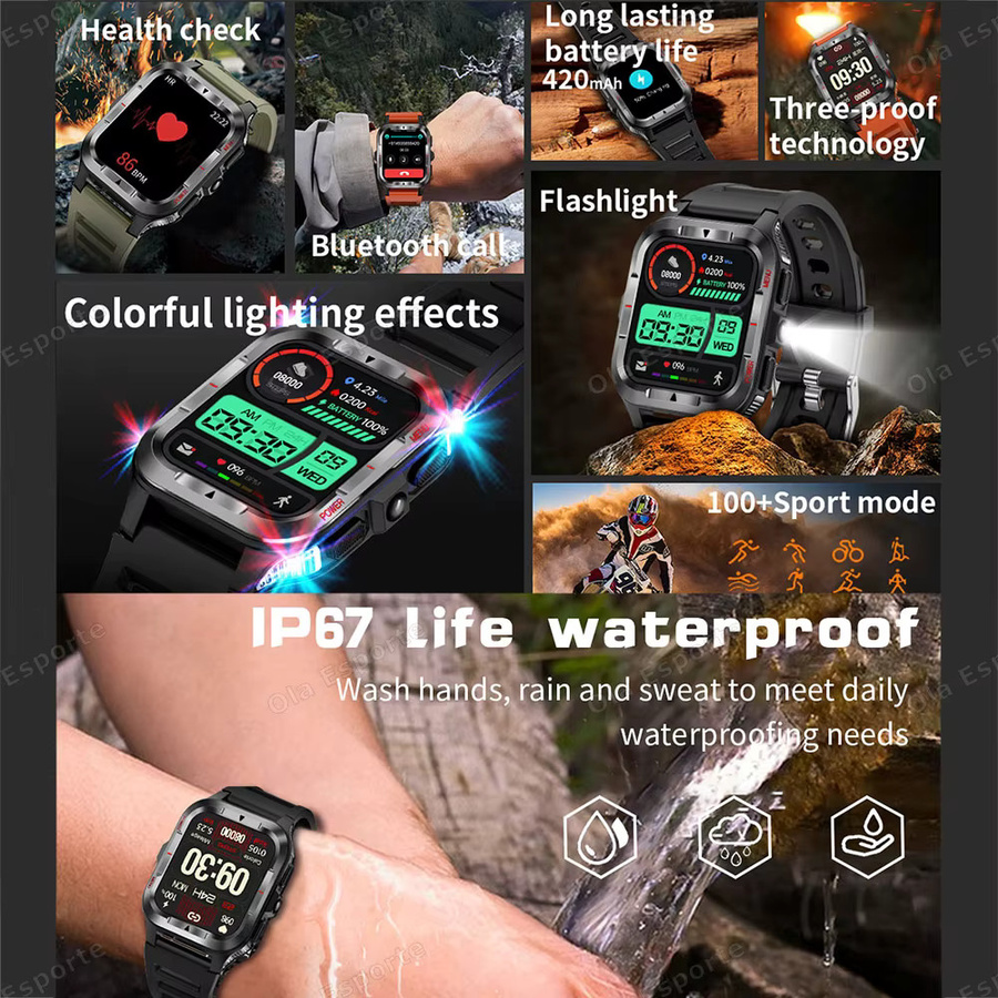 Ola Esporte Smartwatch, Schwarz, Silikon, Unisex - Bild 4