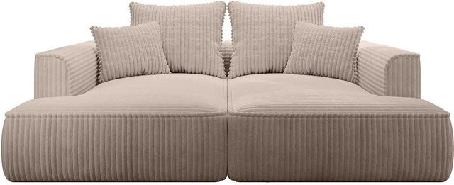 Vente-unique Sofa Pineta in Taupe mit Cord-Bezug, Breite: 230 cm - Bild 1
