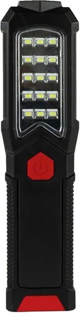 REV Ritter LED-Akku-Handlampe mit Taschenlampe, 400 m Reichweite, 6.500 K Kaltweiß, Schwarz-Rot - Bild 1