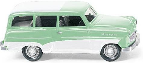 Wiking Modellauto Opel Caravan 1956 H0 PKW in Mintgrün Weiß und Lichtgrau - Bild 1