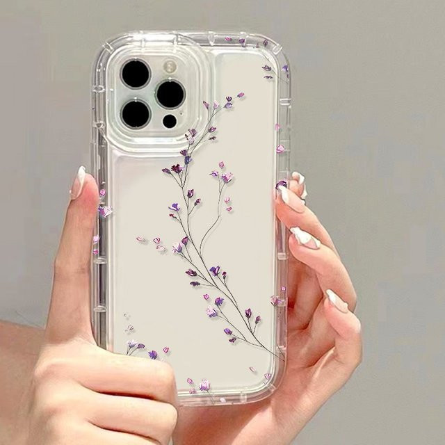 TUNEDEE Blumen-Handyhülle für iPhone 17 16 15 14 13 12 11 Pro Max Plus XR XS SE 8 7 – Transparente stoßfeste Abdeckung mit Blumenmuster - Bild 1