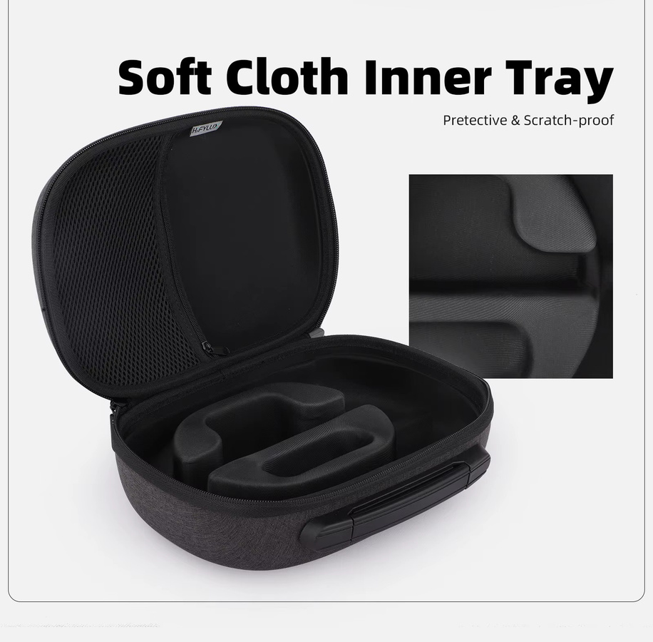 Sunnylife Tragetasche für Apple Vision Pro in Grau, stoßfeste und kratzfeste Schutztasche mit Netztasche - Bild 2