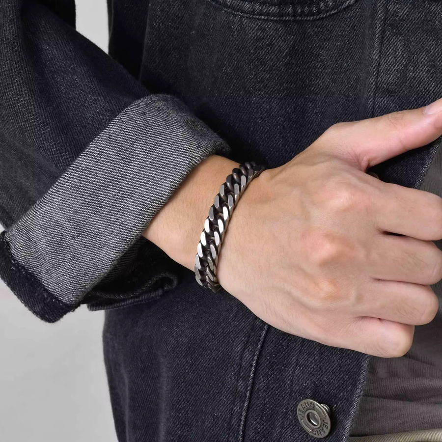 prjewel Armband, Edelstahl, Silber, Vintage, Herren - Bild 4