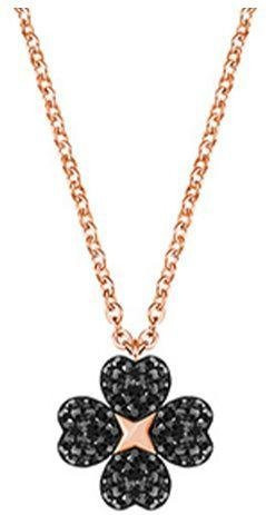 Swarovski Halskette Latisha Blume Kleeblatt, Kristall, Schwarz, Damen - Bild 1