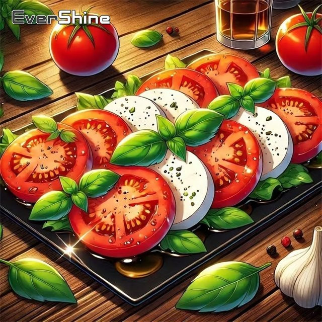 EverShine Diamantmalerei Tomaten-Gemüse DIY-Lebensmittel-Diamantmosaik in Multicolour, B/H: 20 x 20 cm - Bild 1