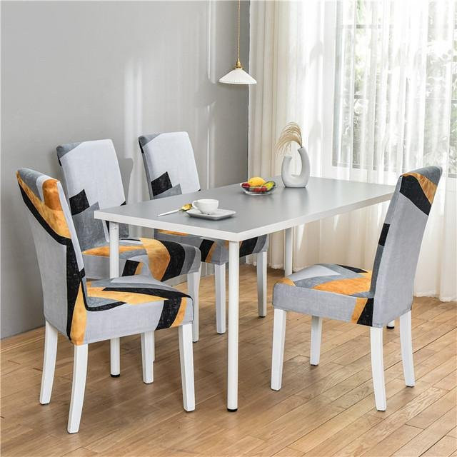 Housmife Stretch-Stuhlhussen für Esszimmer und Büro, elastische Universalgröße aus Polyester und Elasthan, Mehrfarbig, 2 Stück - Bild 1
