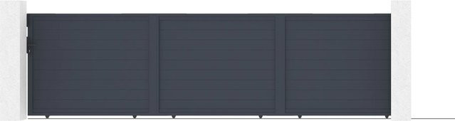 Casanoov Elektrisches Schiebetor aus Aluminium mit Motorisierung Ranger C300, Farbe: Anthrazit/Grau, B/H: 600 x 160 cm - Bild 1