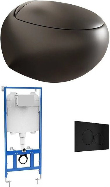 Huro Hänge-WC aus Keramik in Schwarz, Breite: 40 cm - Bild 1