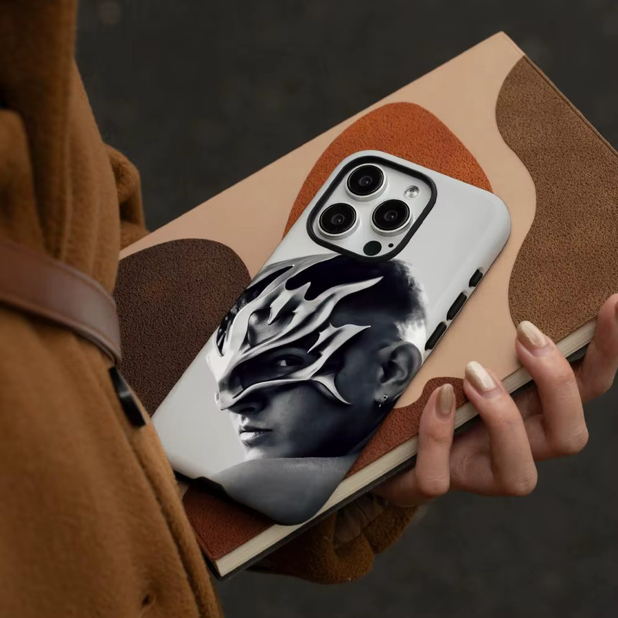 R-Recycelte J San Jorge Handyhülle für iPhone 17 16 15 14 13 12 Pro Max Plus in Weiß mit glänzender HD-Doppelschicht-Flüssighartschale - Bild 2