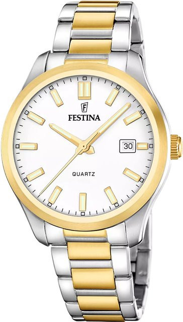 Festina Herrenuhr, Quarz, Edelstahl, 42 mm, Weiß, 5 ATM - Bild 1