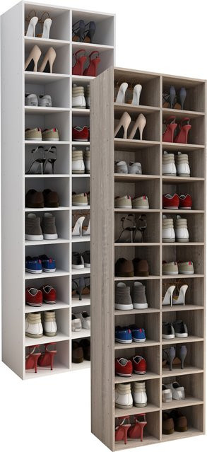 VCM Schuhregal Hinsol XL aus Holz und Metall mit 22 Fächern, H x B x T: 183 x 52 x 30 cm - Bild 1