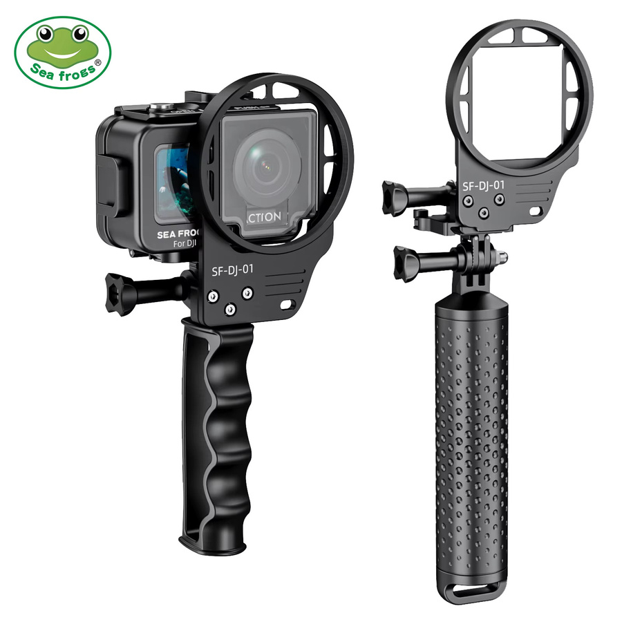 Seafrogs SF15004 Aluminium Wasserdichtes Gehäuse für DJI Osmo Action 3, 4 und 5 in Schwarz mit Filterrahmen und Griff - Bild 2
