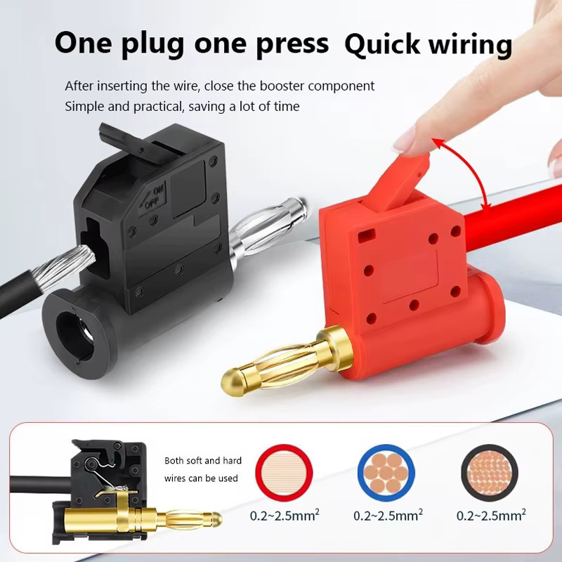 QHJIA Bananenstecker 4mm mit Bananen-Jack-Stecker für Musiklautsprecher und Testinstrumente, 32A Terminals Block - Bild 3