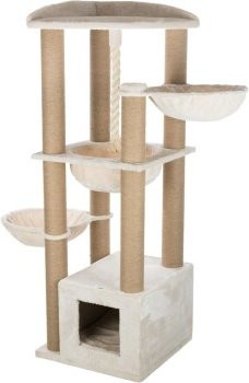 Trixie Kratzbaum XXL Elia in Beige mit Höhle, Hängematte und integriertem Spielzeug aus Sisal, Holz und Metall - Bild 1